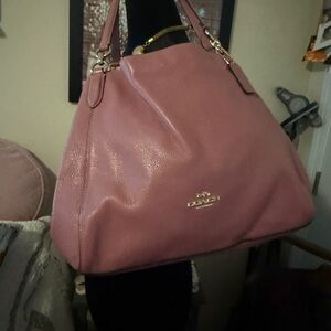 Coach Dusty Rose Leather Shoulder Bag